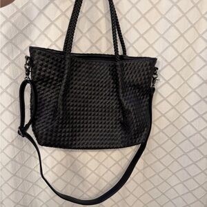 Black Woven Tote Bag